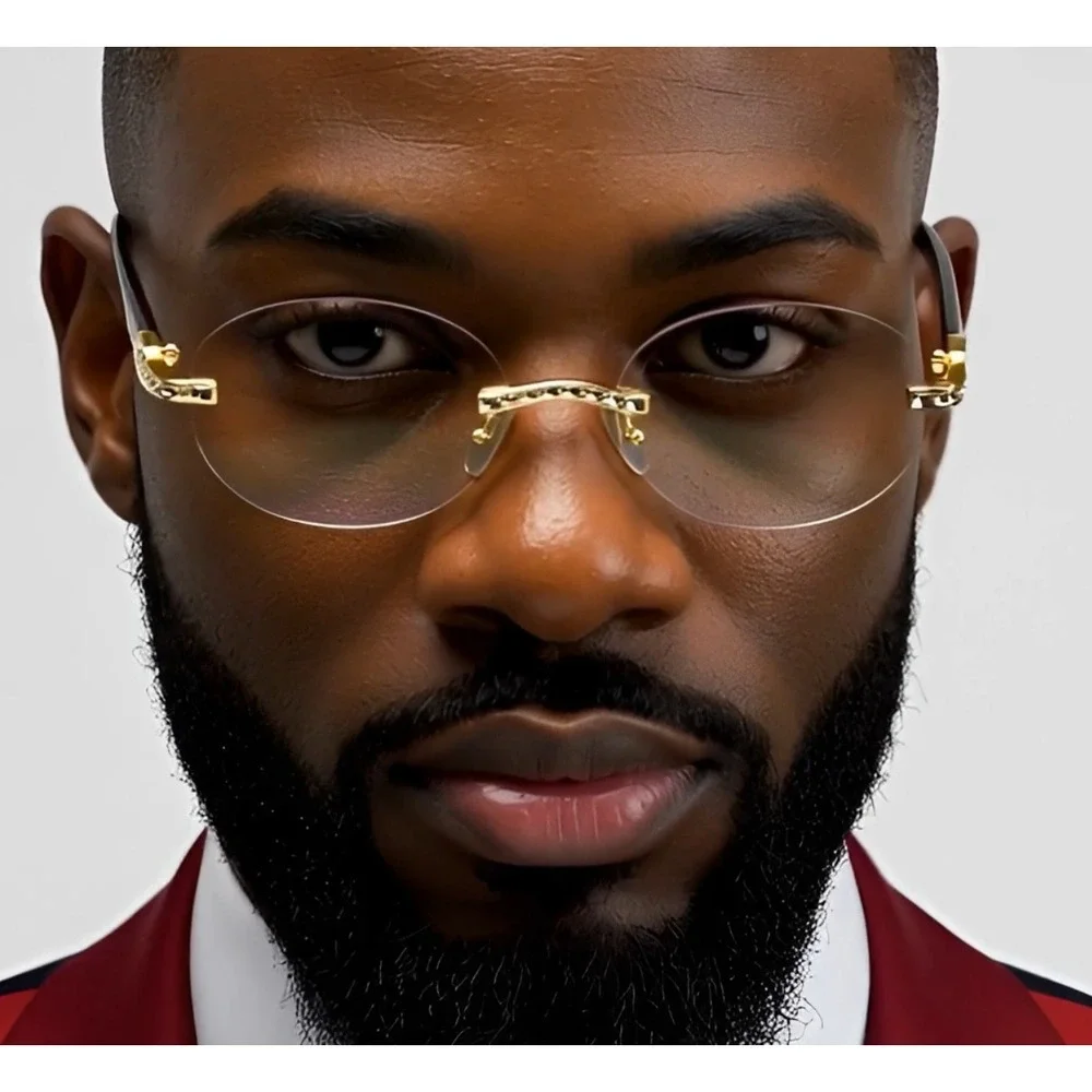 Fashion Sunglasses Men Rhinestone Wood Grain Frame Hip‎ Hop Shades Retro Classic